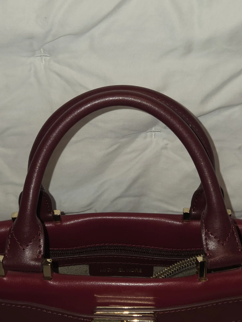 ✨ Michael Kors Bordeaux Leather Satchel/Top Handle Crossbody Bag ✨